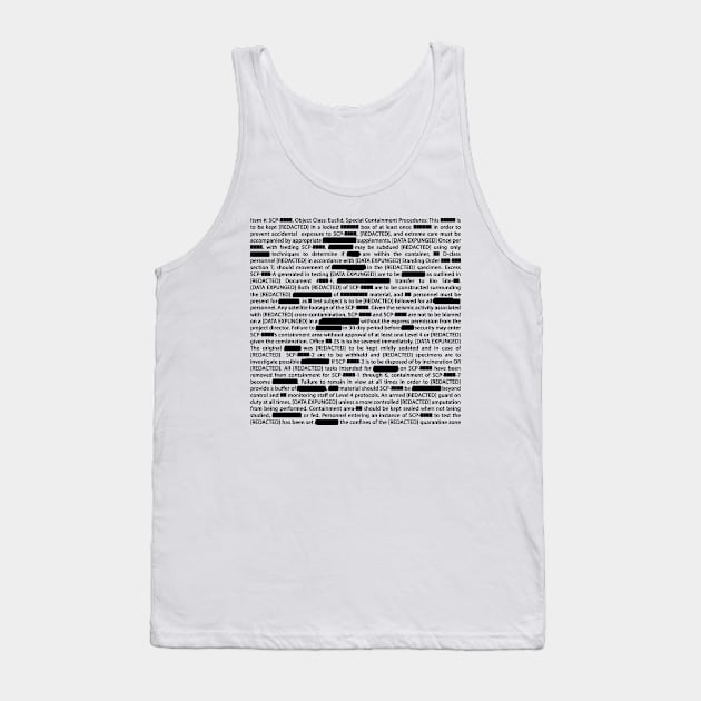 SCP Redacted Document v2 Tank Top by Toad King Studios